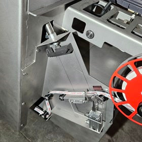 Close-up of Innomatic sealing mechanism and tape reel system